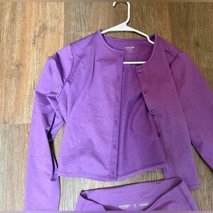 Old Navy Vibrant Purple Cardigan and yoga pants Set
